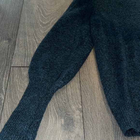 XS Shimmer Fuzzy Teal Sweater - Picture 4 of 8